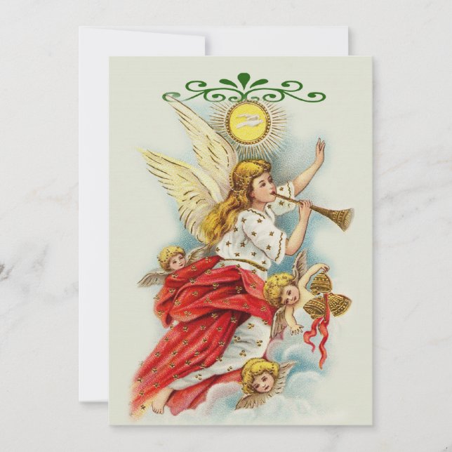 Invitation Noël voeux anges fête de vacances (Devant)