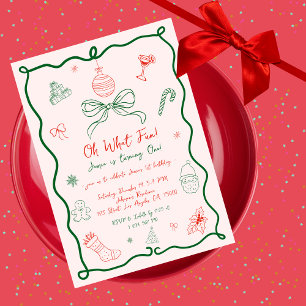 Invitation Noël Whimsical à la main Hiver 1er anniversaire