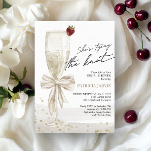 Invitation Noeud Blanc C'est la Fête de Fiançailles de la Mar