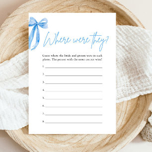 Invitation Nœud Bleu Poussiéreux Où Étaient-Ils Jeu de Baby S