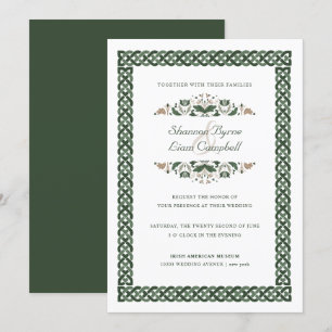 Invitation noeud celtique   Floral moderne Mariage irlandais