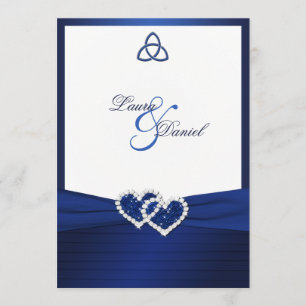Invitation Noeud d'amour celtique dans l'invitation de bleu