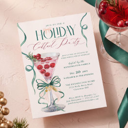 Invitation Noeud de Boisson Festif de Fête de Noël