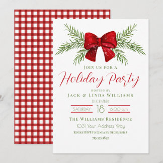 Invitation Nœud de fête de Noël