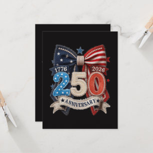 Invitation Nœud du drapeau américain 250e anniversaire patrio