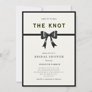 Invitation Nœud élégant noir pour le mariage Shower de la mar