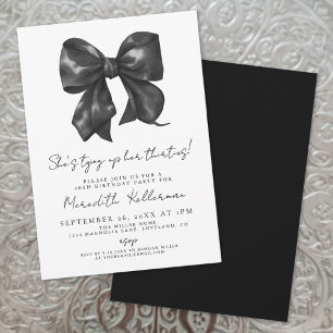 Invitation Noeud Noir Et Blanc 40ème Anniversaire