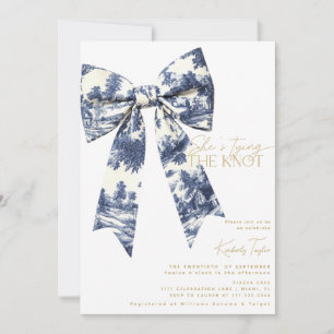 Invitation Noeud Papillon Bleu Toile Elle Noue Le Nœud Enterr