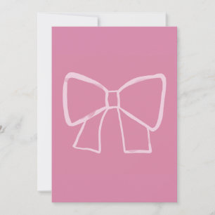 Invitation Nœud Rose Minimaliste