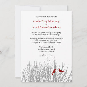 Invitation Noeud Rouge foncé Mariages d'hiver Designer person