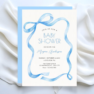Invitation Nœud ruban bleu