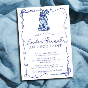 Invitation Nœuds Mignons Vintage Chinoiserie Lapin Petit Déje