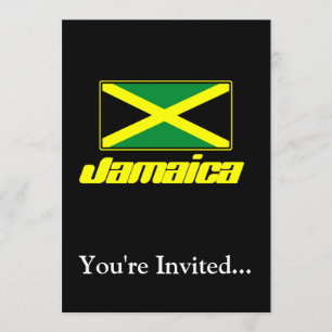 Invitation Noir avec le drapeau jamaïcain