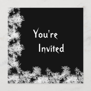 Invitation Noir avec l'invitation de bords givrés de blanc