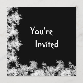 Invitation Noir avec l'invitation de bords givrés de blanc
