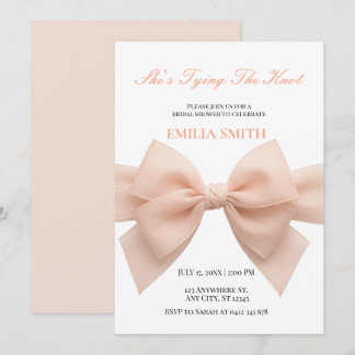 Invitation noir blanc Bow Elle noue la Fête des mariées de no