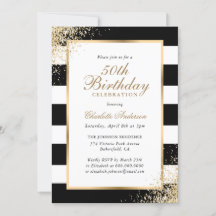 Noir blanc Confetti 50e anniversaire