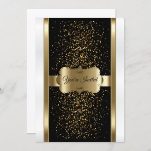 Invitation Noir, blanc et or