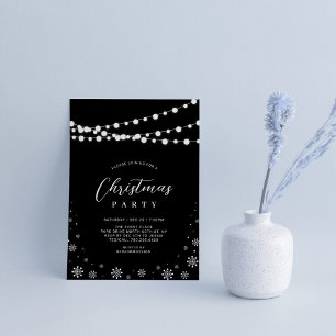 Invitation Noir & Blanc   Fête de Noël des lumières des corde