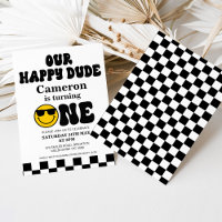 Noir Blanc Jaune Notre Joyeux Mec 1er Anniversaire