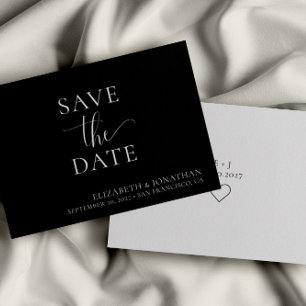 Invitation Noir Blanc Minimaliste Mariage Enregistrer La Cart
