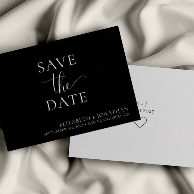 Invitation Noir Blanc Minimaliste Mariage Enregistrer La Cart (Créateur téléchargé)