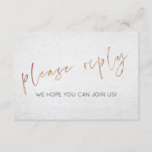 Invitation Noir & Blanc minimum Type Mariage RSVP Repas