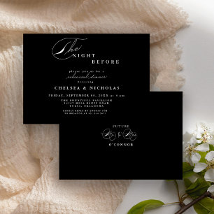 Invitation Noir/Blanc Moderne Avant Le Dîner De La Répétition
