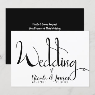 Invitation Noir blanc moderne chic minimaliste Mariage