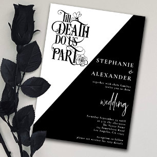 Invitation Noir Blanc moderne Jusqu'à la mort Do Us Part Mari
