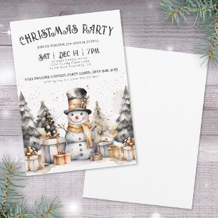 Invitation Noir blanc Noël