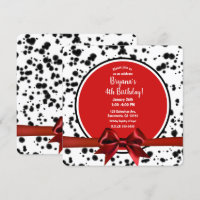 Noir Blanc Rouge Bow Dalmatie Spots Anniversaire
