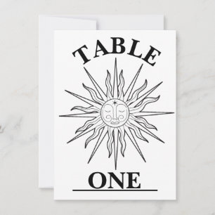 Invitation Noir & Blanc Whimsical Sun Celestin Numéro de tabl