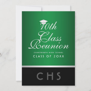 Invitation Noir d'argent vert minimaliste de la Réunion de 10