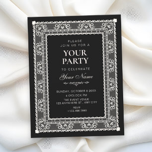 Invitation Noir élégant