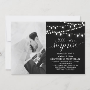 Invitation Noir et Blanc 50e Anniversaire de Mariage Photo