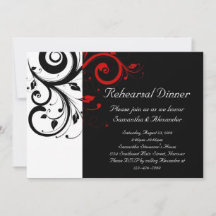 Invitation Noir et blanc avec flèche inverse rouge