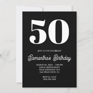 Invitation Noir et Blanc Grand Numéro 50e Anniversaire