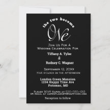 Noir et blanc minimaliste L'unique Mariage