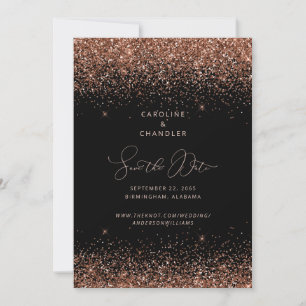 Invitation Noir et bronze Parties scintillant mariage Enregis