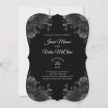 Noir et Gris Rose Gothique Mariage élégant