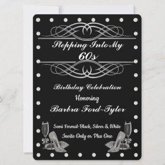 Invitation noir et perles