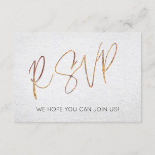 Invitation Noir et Rose blanche minimal Type de mariage RSVP