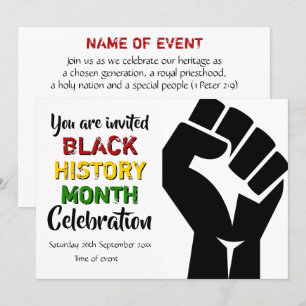 Invitation NOIR HISTORIQUE MOIS Fête de la fête de l'événemen