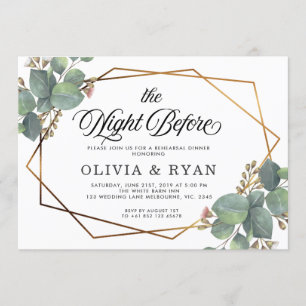 Invitation Noir la nuit avant l'invitation geo eucalyptus