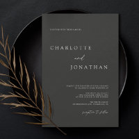 Noir minimaliste moderne mariage élégant