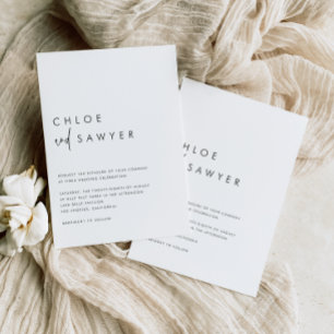 Invitation Noir moderne manuscrit script QR Code Mariage