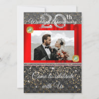 Noir, Platine et Perles 20e Anniversaire de Mariag