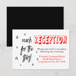 Invitation Noir Rouge Accueil Mariage Étoiles Aimer Citation