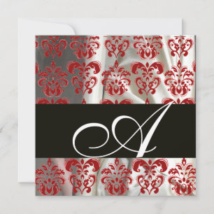 INVITATION NOIR ROUGE SILK DOMMASK CLOS MONOGRAM